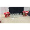 Image 1 : Coca-Cola Santa Claus plastic Collector Cups, 11 Batman Embossed Glass Mugs