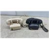 Image 2 : Two Rotary Dial Telephones: Beige Western Electric 500 and Black Western Electric 500