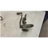 Image 13 : Vintage Tools: Metal Hard Hat, Meat Grinder, Branding Irons, Shears, Hacksaw