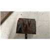 Image 5 : Vintage Tools: Metal Hard Hat, Meat Grinder, Branding Irons, Shears, Hacksaw