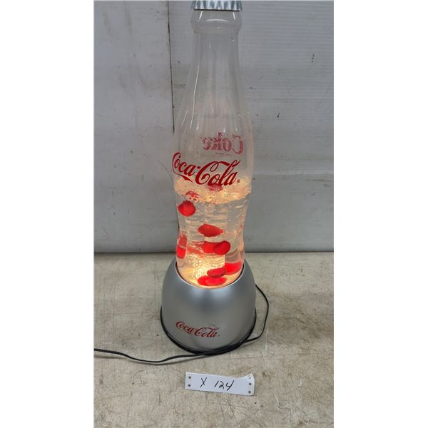 Coca-Cola Contour Bottle Liquid Motion Lamp with Silver Base, 21” Tall, More water needs to be