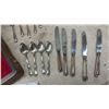 Image 7 : Silverplate Flatware Set in Wood Case, Different Patterns