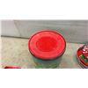 Image 10 : Coca-Cola Advertising Lot: Oval and Santa Trays, Clock, Cart, Tins, Umbrella