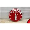 Image 4 : Coca-Cola Advertising Lot: Oval and Santa Trays, Clock, Cart, Tins, Umbrella