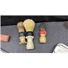 Image 2 : Vintage Barber and Shaving Lot: 3 Shaving Brushes, Straight Razors, Hair Clippers