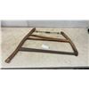 Image 1 : Vintage Bow Saw with Wooden Frame and Metal Blade, Wire Tensioner, and Wooden Crossbars