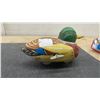 Image 4 : Vintage Schylling "Fireball" Boat, Wind-Up Duck, and 2 Tin Litho Train Cars