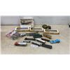 Image 1 : Bachmann HO Scale Over/Under Blinking Bridge, Track, Locomotives, and Freight Cars