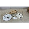 Image 1 : 3 Vintage ceiling mount light fixtures Cast Iron, Metal and More, no shades