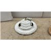 Image 2 : 3 Vintage ceiling mount light fixtures Cast Iron, Metal and More, no shades