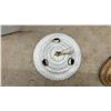 Image 3 : 3 Vintage ceiling mount light fixtures Cast Iron, Metal and More, no shades