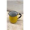 Image 11 : Collection of Enamelware Plates, Bowls, and Mugs, including Floral, Fruit, and Geometric Designs