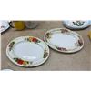 Image 4 : Collection of Enamelware Plates, Bowls, and Mugs, including Floral, Fruit, and Geometric Designs