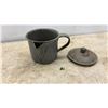 Image 6 : Granite Ware Pots with Lids and Enamel Mug