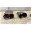 Image 5 : Lot of 7 Antique Cowbells: 2 Large Rectangular, 5 Smaller Trapezoidal
