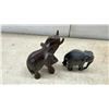Image 4 : Assorted Carved Wood and Resin Elephant Figurines