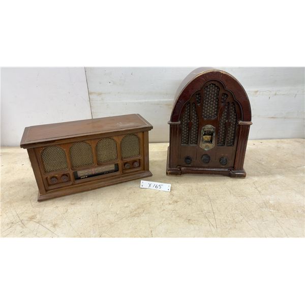 ZAMIR Solid State AM/FM Radio and GE Wood Arch Top Radio, No Power Cord