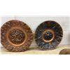 Image 2 : Collection of 8 Embossed Metal Decorative Plates: 5 Copper and 3 Brass, including Aztec Calendar