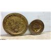 Image 4 : Collection of 8 Embossed Metal Decorative Plates: 5 Copper and 3 Brass, including Aztec Calendar