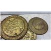 Image 5 : Collection of 8 Embossed Metal Decorative Plates: 5 Copper and 3 Brass, including Aztec Calendar
