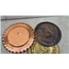 Image 7 : Collection of 8 Embossed Metal Decorative Plates: 5 Copper and 3 Brass, including Aztec Calendar