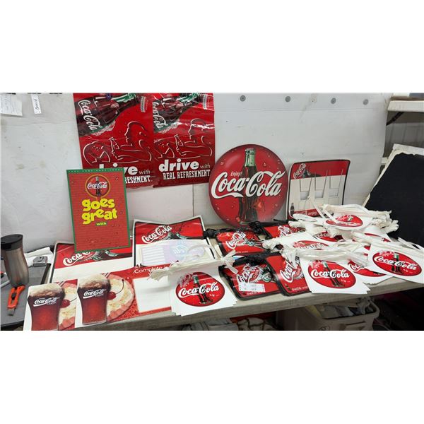 Coca-Cola Advertising Lot: Posters, Signs, Banners, Placemats