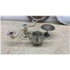 Image 6 : Silverplate Trays, Bowls, and Serving Pieces, Including Candelabra, Creamer, Sugar Bowl