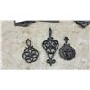 Image 3 : Assorted Cast Iron Trivets and Wall Hangings: "Bless This House" Plaque, Floral and Clown Tiles
