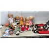 Image 1 : Collection of Dolls, Plush Toys, and Red Fanny Packs; Including Mickey Mouse and E.T. Plush Toys
