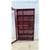 Image 3 : Curved Top Wall-Mount Display Cabinet with Glass Door, Brass Hardware, and 15 Compartments