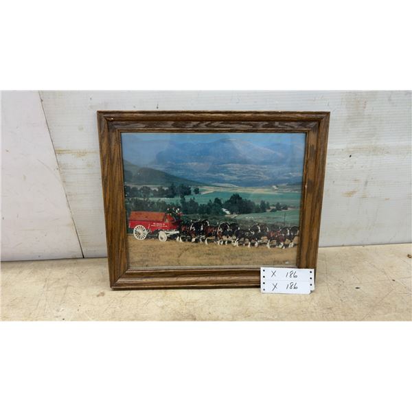 Budweiser Anheuser-Busch Clydesdales Framed Print, 14 × 16 1/2”