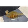 Image 2 : Amber Chalet Glass Swan-Form Bowl, Approximately 11 × 17 × 6 1/4”