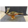 Image 5 : Amber Chalet Glass Swan-Form Bowl, Approximately 11 × 17 × 6 1/4”