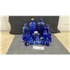 Image 1 : Collection of Cobalt Blue Glass Bottles Including Genuine Phillips' Milk of Magnesia
