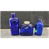 Image 4 : Collection of Cobalt Blue Glass Bottles Including Genuine Phillips' Milk of Magnesia
