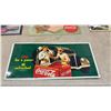 Image 5 : Four Coca-Cola Advertising Tin Signs: "Yes" Bikini Girl, Fisherman and Dog, Pin-Up Girl, and Gas
