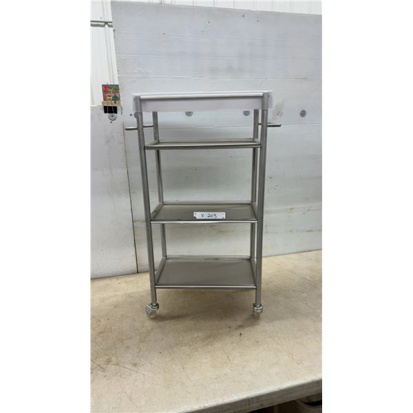 Stainless Steel 3-Tier Rolling Salon Cart, 30 × 16 × 10”