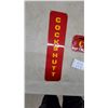 Image 2 : 2x Cockshutt Farm Equipment Nameplates, Red and Yellow Metal Signs, Horizontal and Vertical 4"×16"