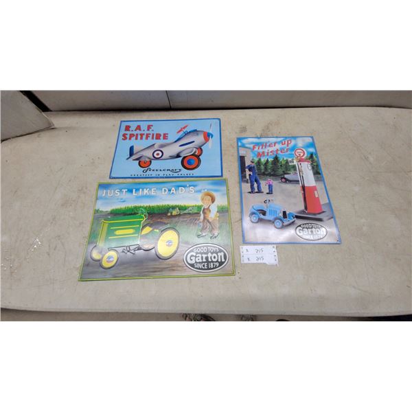 Garton Good Toys and Steelcraft R.A.F. Spitfire Pedal Toy Advertising Signs (3)