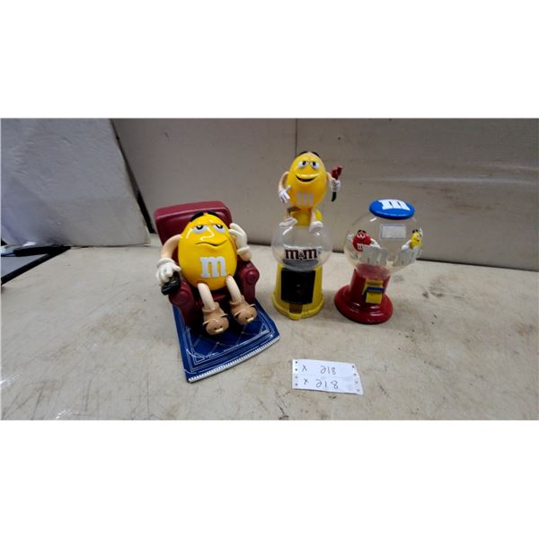 M&M's Collectible Candy Dispensers Including Yellow "Couch Potato" Figure