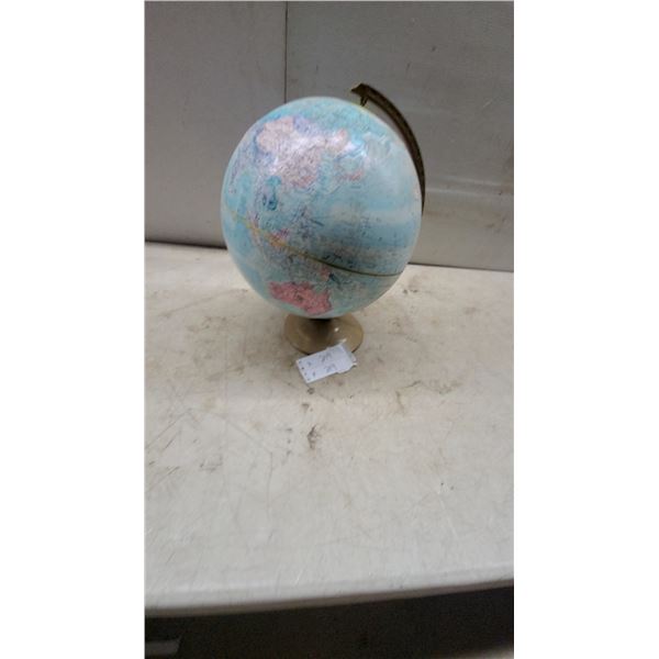 Globemaster Terrestrial Globe with Light-Colored Base and Metal Meridian