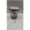 Image 1 : Vintage Metal Hand-Crank Butter Churn With Lid, Twin Side Handles, and Wooden Crank Handle