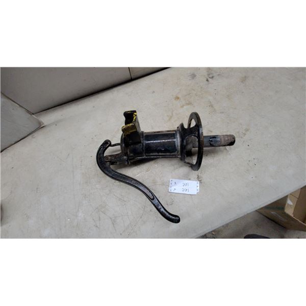 Vintage Cast Iron Manual Well Pump Head with Swing Handle and Pour Spout