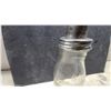 Image 3 : Vintage quart Motor Oil Embossed Glass Dispenser Bottle with Metal Screw-On Spout