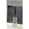 Image 4 : Vintage quart Motor Oil Embossed Glass Dispenser Bottle with Metal Screw-On Spout