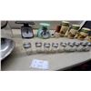 Image 7 : Vintage Starfrit Mint Green Mechanical Kitchen Scale, 5 lb Capacity, with Spice Jars and canister
