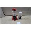 Image 1 : 2 Gumball Machines: Red Cast Metal and Smaller White
