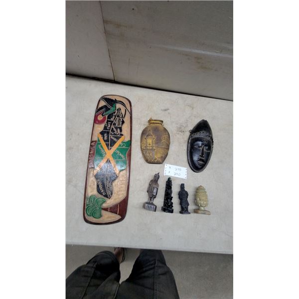 Carved Wooden Jamaica Souvenir Plaque with Parishes, Flag, Bird, and Foliage