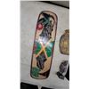 Image 2 : Carved Wooden Jamaica Souvenir Plaque with Parishes, Flag, Bird, and Foliage