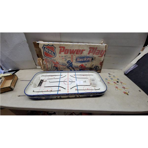 Vintage NHL Power Play Tabletop Rod Hockey Game by Lit Sports Products, Circa 1960s complete with